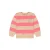 Daily7 rechtvallende gestreepte sweater met backprint – zand