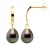 Half Hoop Tahitian Pearls Pears 8-9mm Yellow Gold