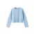Mango Kids vest lichtblauw rib gebreid
