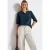 Street One Dames Shirt van jersey met gespleten hals in Turkoois