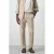 Mango Man slim casual broek met linnen met krijtstreep beige