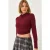 Hooded Fitted Lange Mouw Crop Top