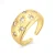 Luxenter Ring in Brilliant Metal en Zirconia legering, afgewerkt in 18 karaat geel goud – Juini