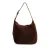 Manfield suede schoudertas donkerbruin