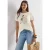 Street One Dames Shirt met ronde hals en frontprint in Wit