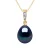 Diamond Pendant 0.010 Cts Gekweekte Pearl Freshwater peer 9-10mm Black Yellow Gold