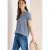 Cecil Dames Blouse met gespleten hals en minimale print in Blauw