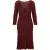 Trendyol Curve Dames Bordeaux Gestructureerd Midi Lang Bodycon Grote maten Jurk
