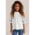 WE Fashion oversized gestreepte semi-transparante T-shirt met tekst – wit