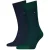 Tommy Hilfiger Heren Contrast Gestreepte Sokken (Set van 2) (Marine, Groen)