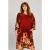 STUDIO gebloemde midi jurk Plus Size – donkerrood