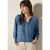 Cecil Dames Raglan blouse van lyocell in Blauw