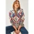 Geometrisch Patroon Ritskraag Cardigan