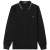 Fred Perry Shaded Stone Twin Tipped Collar Zwart poloshirt met lange mouwen