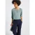 Street One Dames Blouse met ronde hals en uitsnijding in Blauw
