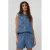 Studio AMAYA regular high waist casual short met textuur blauw