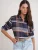 MixRay Blouse  marine / oranje / abrikoos / wit