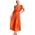 AX Paris Midi-jurk met ruches op de schouders van polyester voor dames (Oranje)