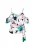 IZIA Top  navy / turquoise / rosa / wit