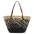 Manfield raffia shoper beige/zwart