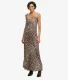 Geprinte Maxi Slipdress Crème