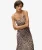 Geprinte Maxi Slipdress Crème