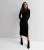 Ribgebreide Hoge Hals Bodycon Midi Jurk