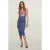Navy Fitted Midi rok