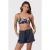 Brunotti voorgevormde crop bikinitop Cruz donkerblauw/roze