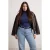 Trendyol Curve Dames Donkerblauw Effen Lang Getailleerd Grote maten Blouses