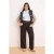 Trendyol Curve Dames Bruin Effen Wijde pijp Hoge taille Grote maten Jeans