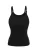 JIORO Top ‘COTTON RIBBED CAMI TOP WITH THIN STRAPS IN BLACK – ESSENTIALS’  zwart