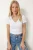 V-hals Geribbelde Croptop