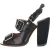 Dries Van Noten pumps met gespband en blokhak in zwart leer