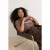 Trendyol Curve Dames Bruin Slogan Kort Relaxed fit Grote maten T-shirts