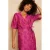Lofty Manner gebloemde korte jurk met lurex paars