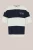 WE Fashion – Heren boxy fit T-shirt met blokstreep en print – Boxy Fit – Donkerblauw – Katoen –