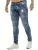 Enzo | Heren Skinny Stretch Biker Denim Jeans – Blauw