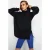 TRENDYOLMİLLA Dames Zwart Effen Lang Oversized Sweatshirts