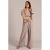 Yest wide leg high waist gestreepte broek met linnen beige