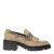 Floris van Bommel suède loafers met blokhak en profielzool – taupe