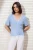TRENDYOLMİLLA Dames Turquoise Colorblock Kort Getailleerd Blouses