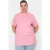 Trendyol Curve Dames Roze Effen Kort Relaxed fit Grote maten T-shirts
