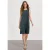Kniehoge jurk met ronde hals en knoopdetail