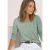 Shirt met 3/4-mouwen en ronde hals in effen kleur