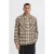 Solid geruite overshirt roodbruin