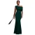 Asymmetrische lange bodycon jurk Bardot met ceintuur vrouw Goddiva