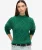 Gebreide Aran Kabeltrui met Polokraag Groen