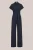WE Fashion – Dames jersey jumpsuit met ritskraag – Donkerblauw – Viscose –