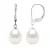 Oorbellen in Wit Goud 375 en Echte Gecultiveerde Zoetwaterparels Parels 9-10 mm